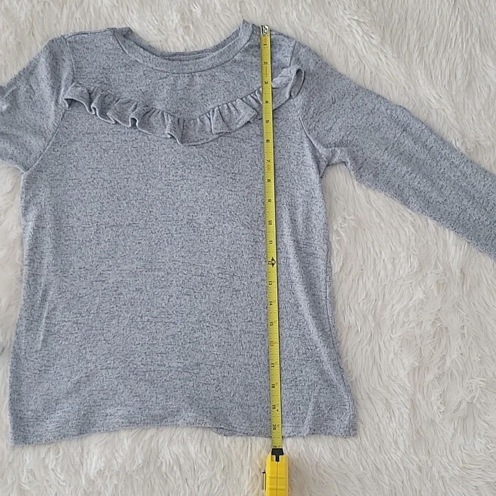 Gymboree Light Gray Ruffle Sweater Pullover Crewneck Girls Size 10/12